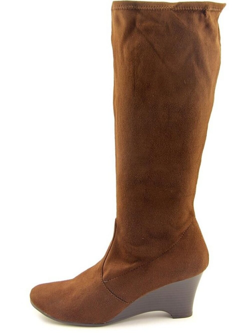 Karen Scott Lena Brown Knee High Suede Wedge Boots NEW